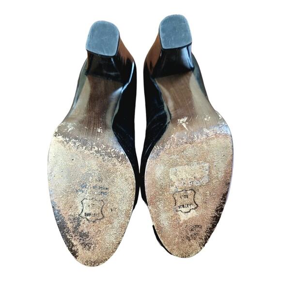 STUART WEITZMAN Peep Toe‎ Patent Leather Stacked Block Heel Pumps with Front Bow - Picture 8 of 8